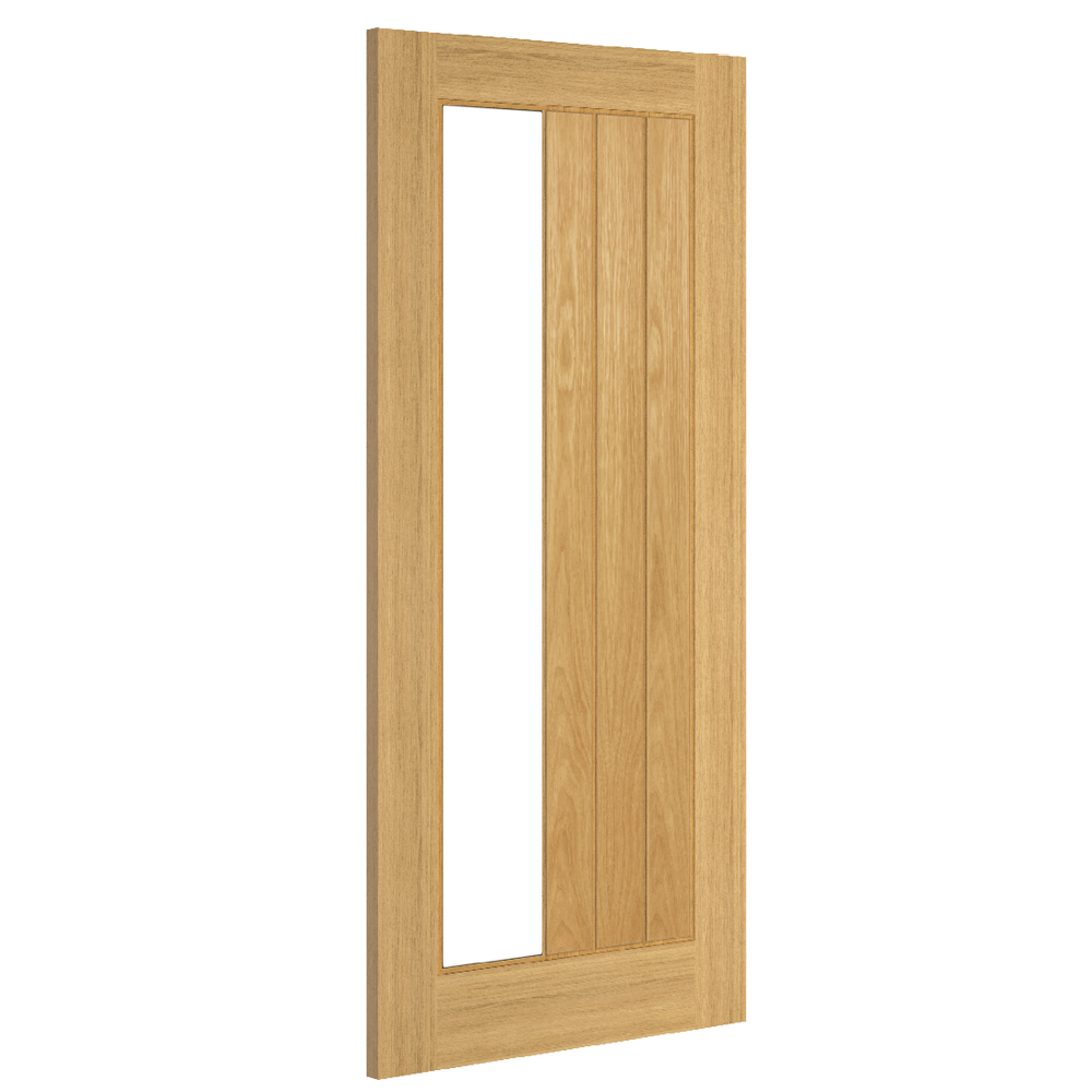 Deanta Internal Ely Oak Prefinished Glazed Fire Door