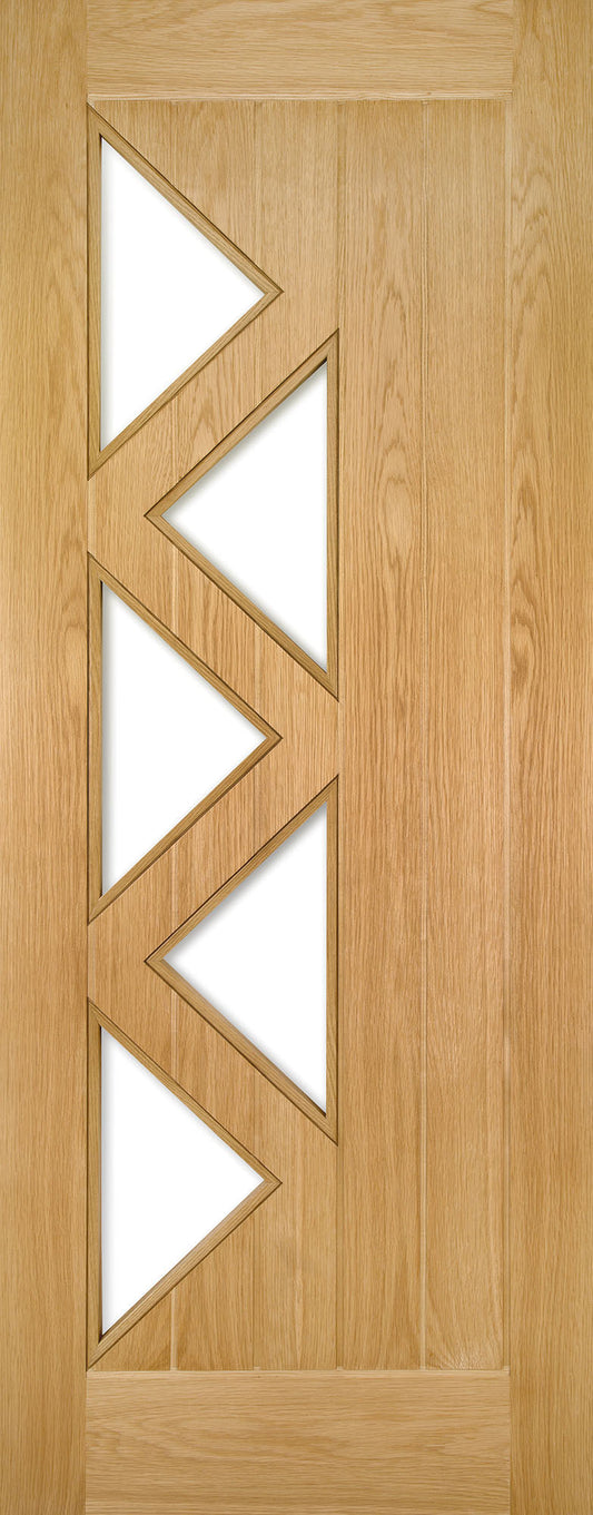 Deanta Internal Ely Oak Prefinished Glazed Door