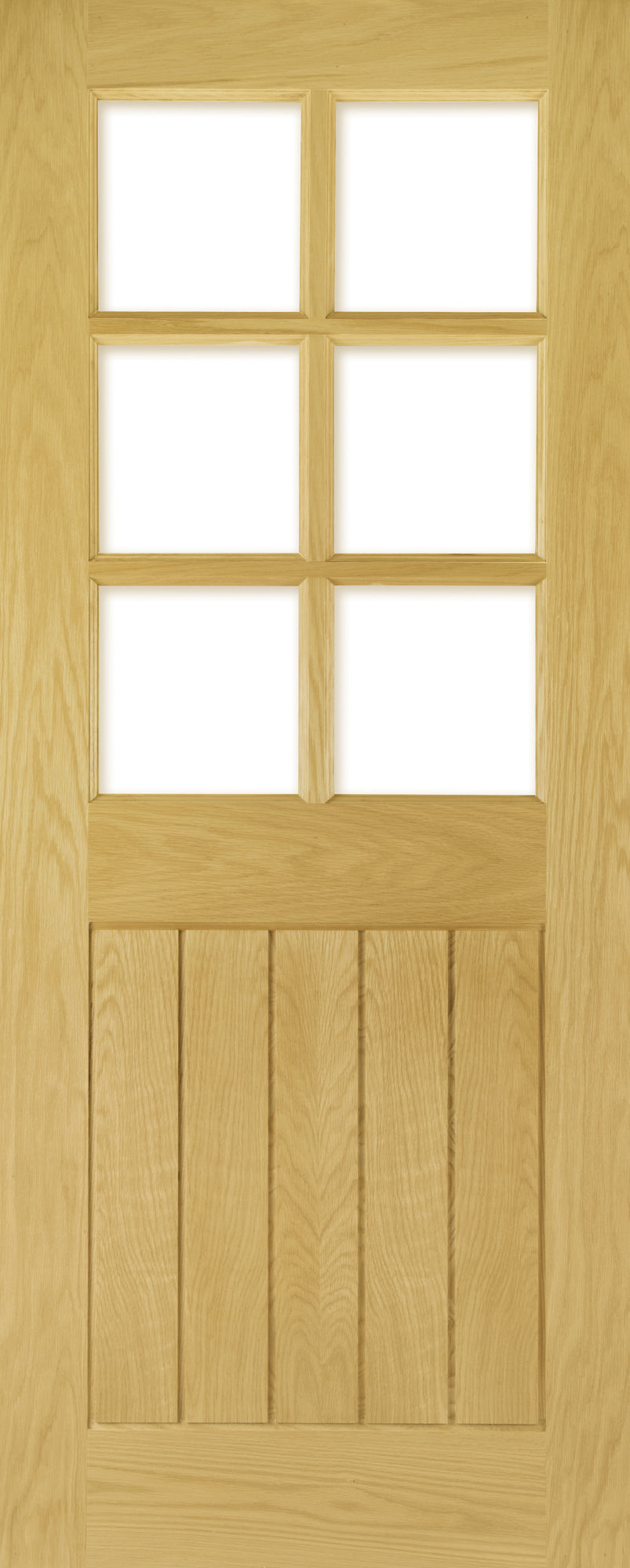 Deanta Internal Ely Oak Prefinished Glazed Door