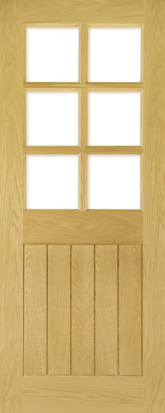 Deanta Internal Ely Oak Prefinished Glazed Door