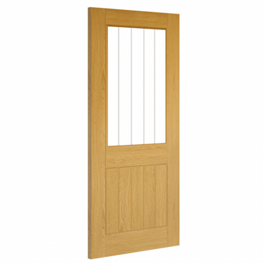 Deanta Internal Ely Oak Unfinished Glazed Door