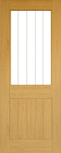 Deanta Internal Ely Oak Unfinished Glazed Door