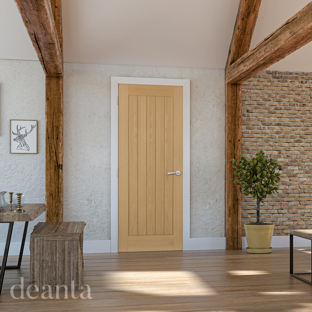 Deanta Internal Ely Oak Prefinished Fire Door