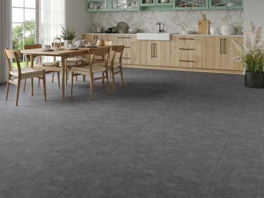 Liberty SPC Luxury Vinyl Tile Dark Grey Eriskay LVT Flooring With Built In Underlay