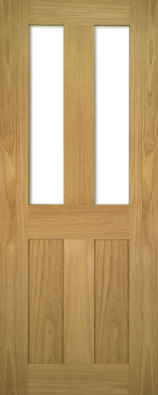 Deanta Internal Eton Oak Unfinished Glazed Door