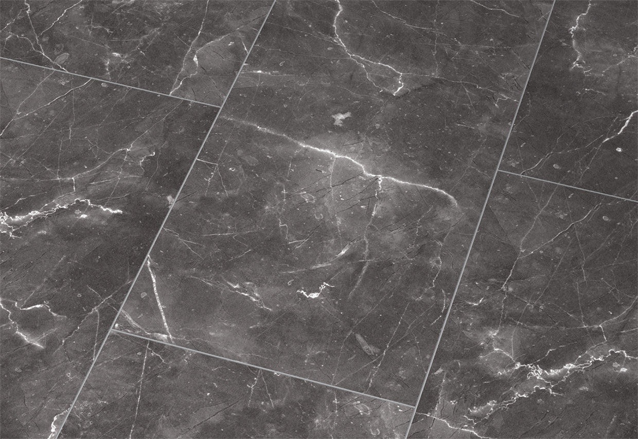 Liberty Falquon Stone Botticino Dark Tile High Gloss 8mm Laminate Flooring