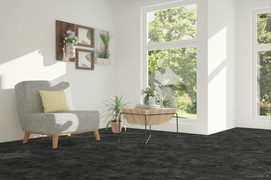 Falquon Stone Pindos Dark Stone Tile High Gloss 8mm Laminate Flooring
