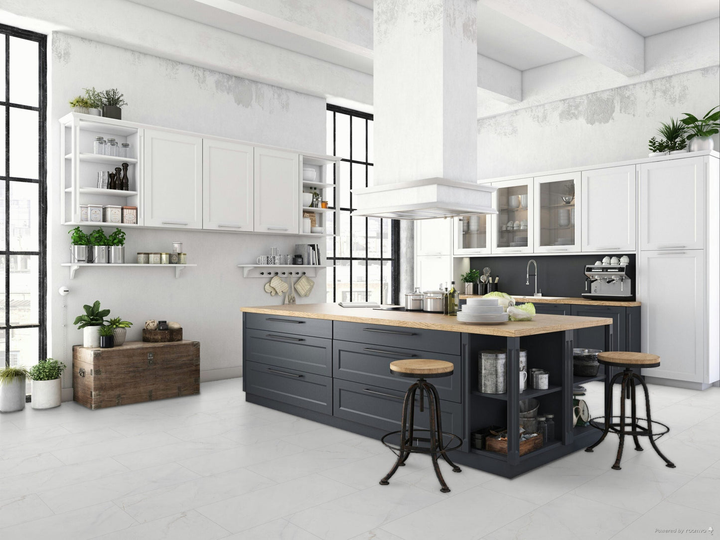 Liberty Falquon Stone Marmorata Chiara Tile High Gloss 8mm Laminate Flooring