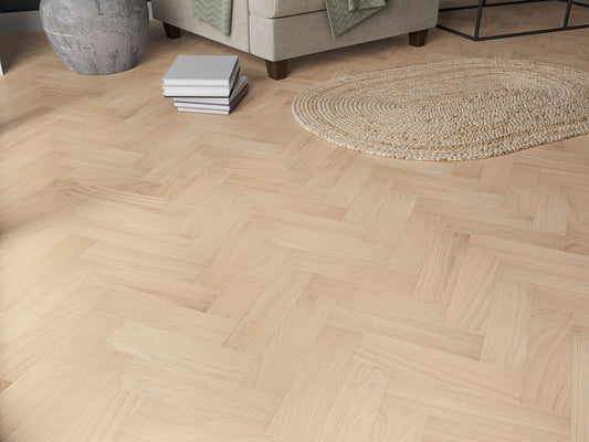 Liberty Herringbone Real Wood 10 x 80mm Engineered Flooring Friston Invisible Oak UV Oiled