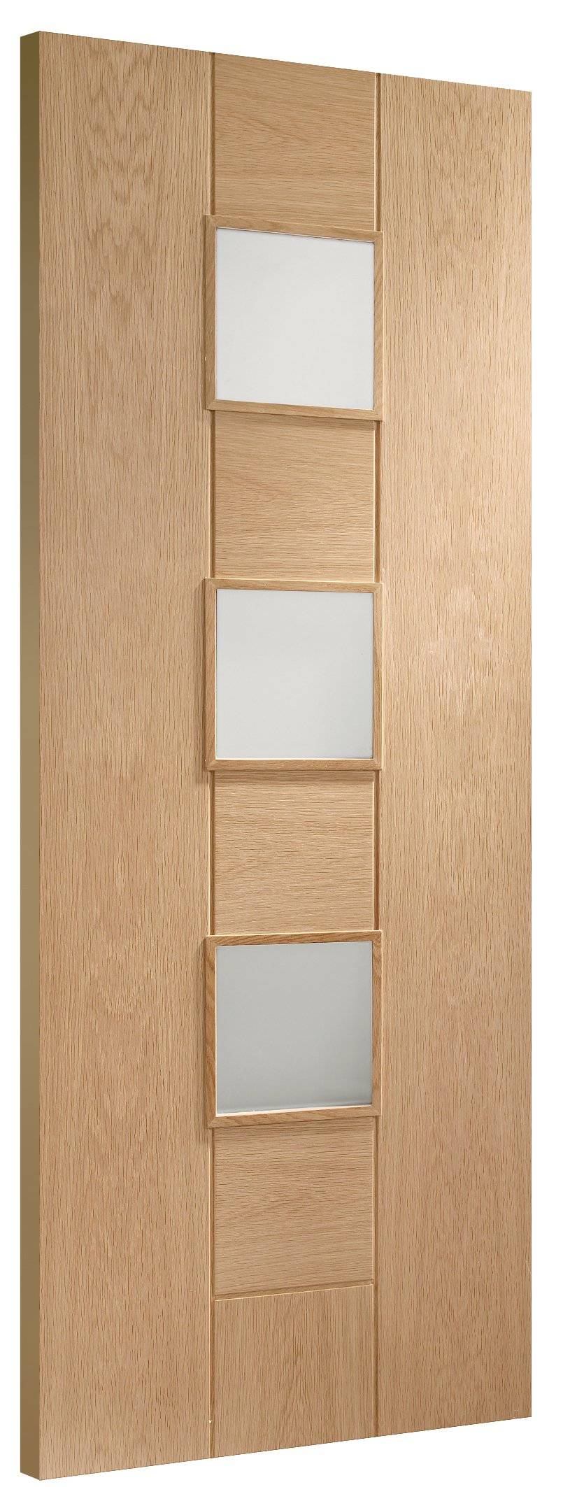 Internal Oak Messina Door Glazed With Obscure Glass