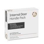 Drava Door Handle Bathroom Pack Chrome/Satin Chrome with Lock and 75mm Latch