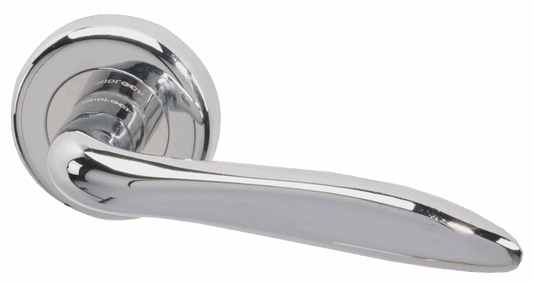 Danube Fire Door Handle Pack Chrome/Satin Chrome with 75mm Latch