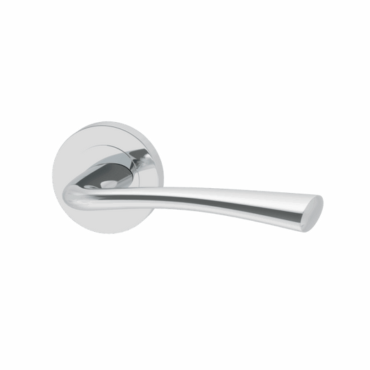 Weser Bathroom Door Handle on Back Plate with Lock and 65mm Latch