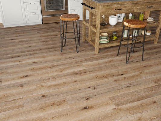 Liberty 5mm SPC LVT Flooring Holkham Grey Honey Oak Rigid Core Built In Underlay