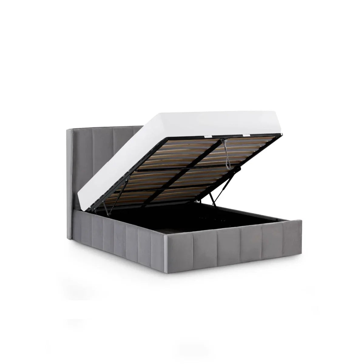 Trinity Katie Grey Fabric Ottoman Storage Bed