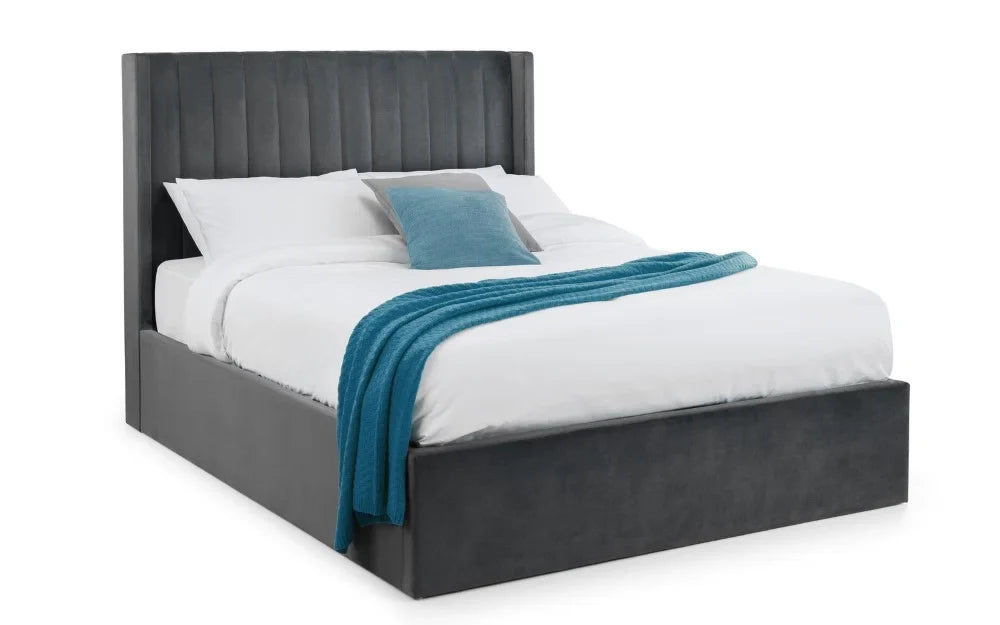 Trinity Langham Scalloped Headboard Storage Ottoman Bed