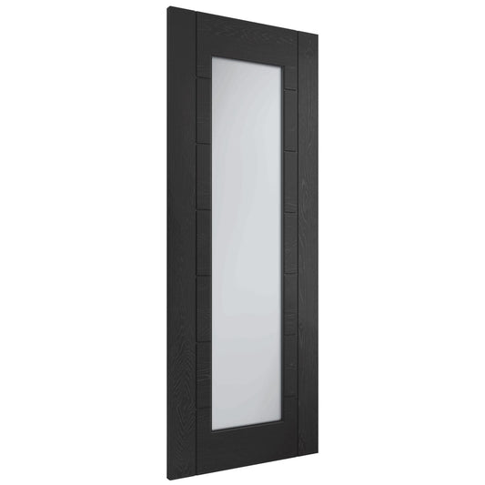 XL Joinery Internal Black Door Palermo Glazed Door With Clear Glass Fully Finished