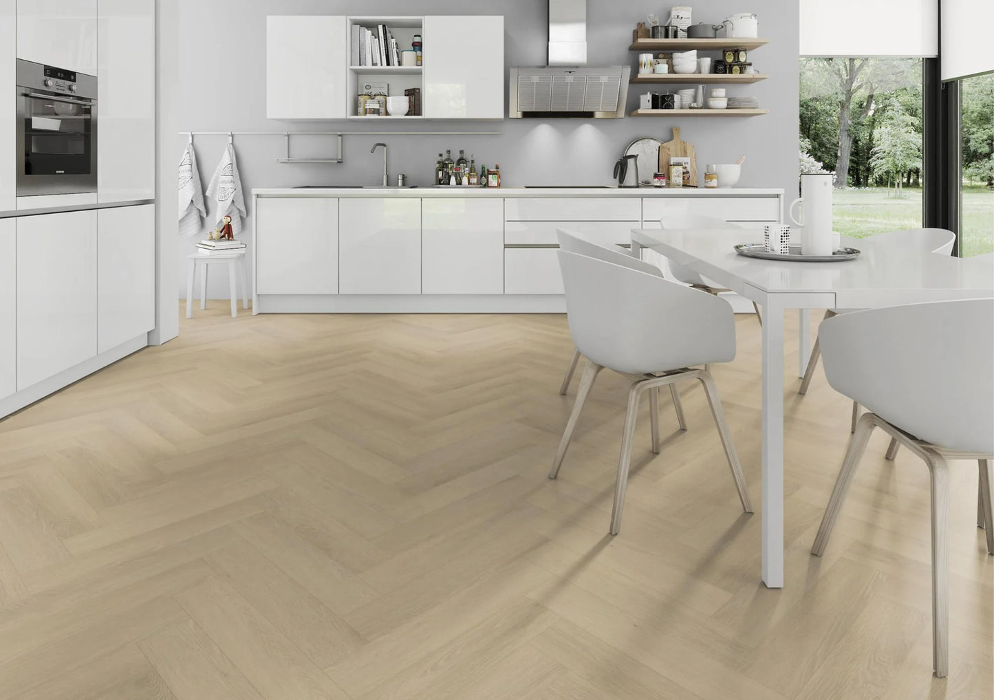 Liberty Lignum Core Linen Oak Herringbone SPC Rigid Vinyl Flooring