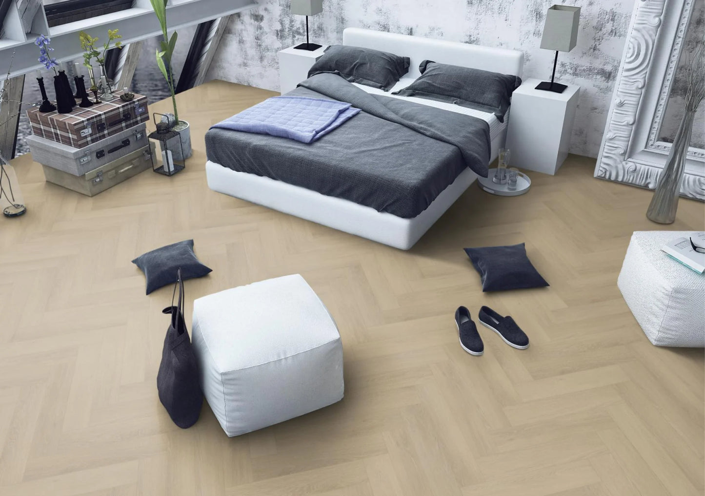 Liberty Lignum Core Linen Oak Herringbone SPC Rigid Vinyl Flooring