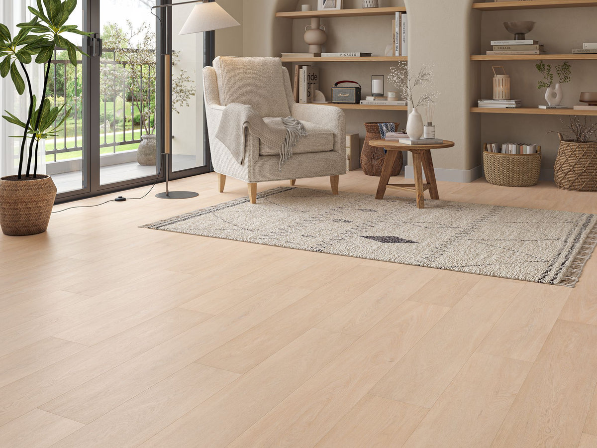 Liberty Lux Light Oak SPC 5mm Luxury Vinyl Flooring Rigid Core Built In Underlay