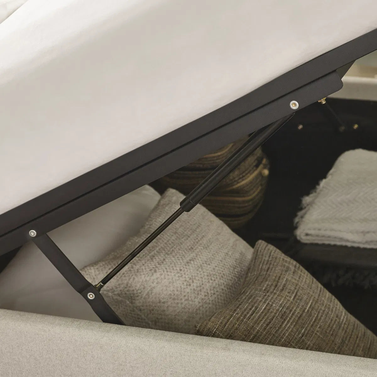Trinity Maddock Beige Fabric Ottoman Bed