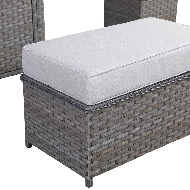 Rattan Republic Corner Garden Dining Set with Firepit Table