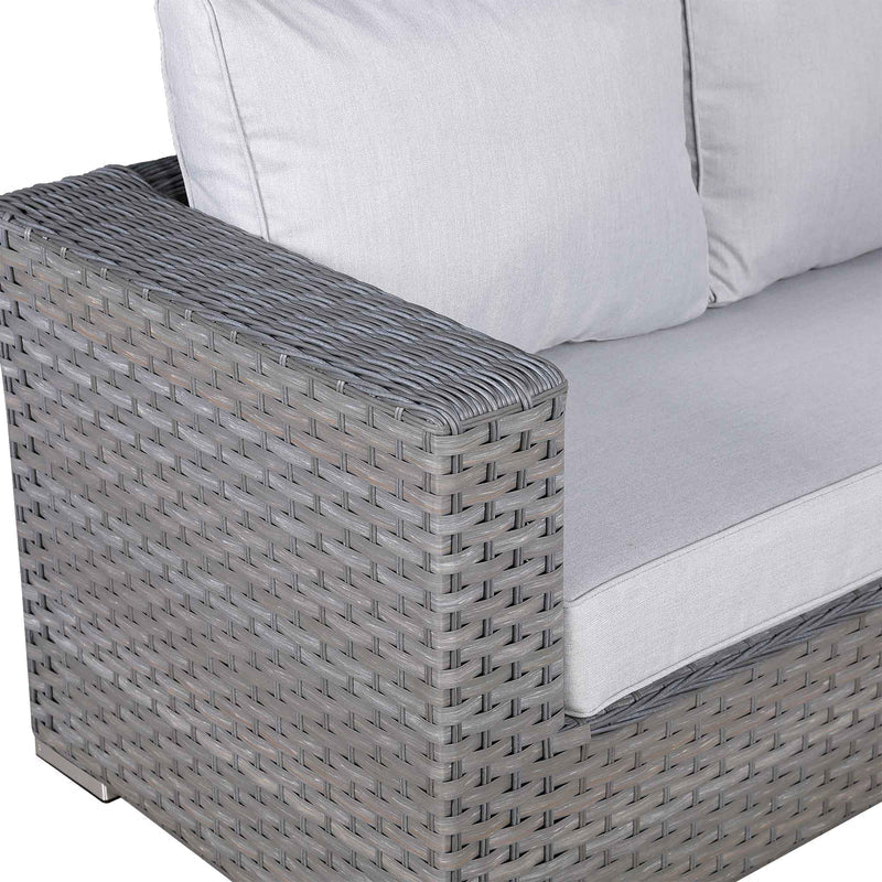 Rattan Republic Corner Garden Dining Set with Firepit Table