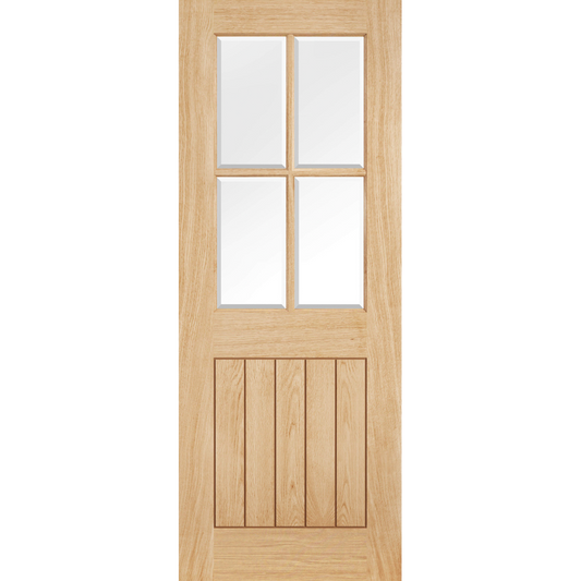 Internal Oak Belize 4L Glazed Door Clear Glass