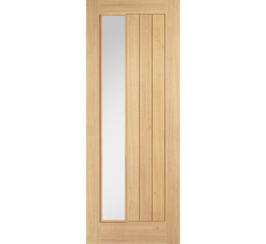 Internal Oak Belize Clear Glazed Offset Door