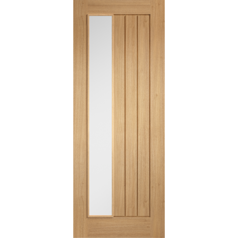 Internal Oak Mexicano Clear Glazed Offset Door