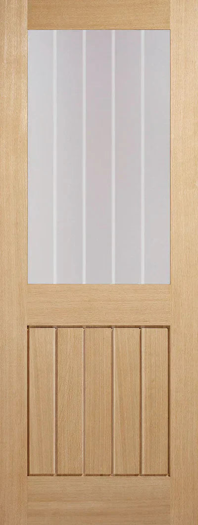 Internal Oak Mexicano Door Half Light Glazed Fully Finished