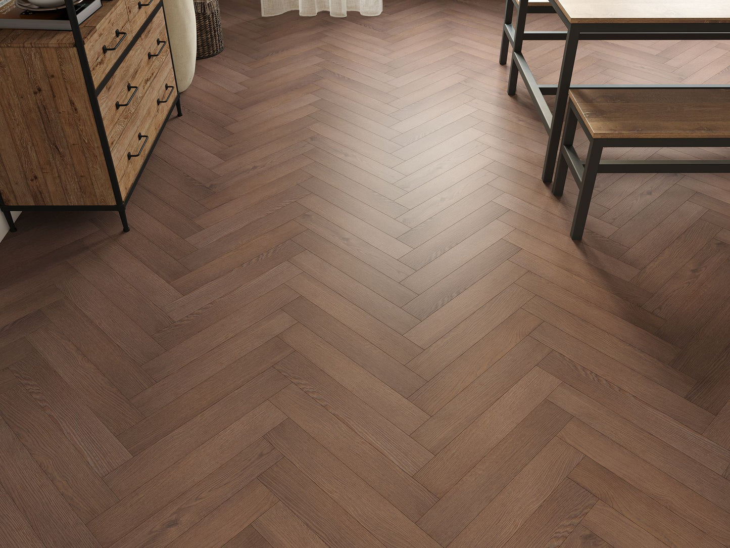 Liberty Oakleigh Romsey Dark Chocolate Oak 8mm Herringbone Laminate Flooring
