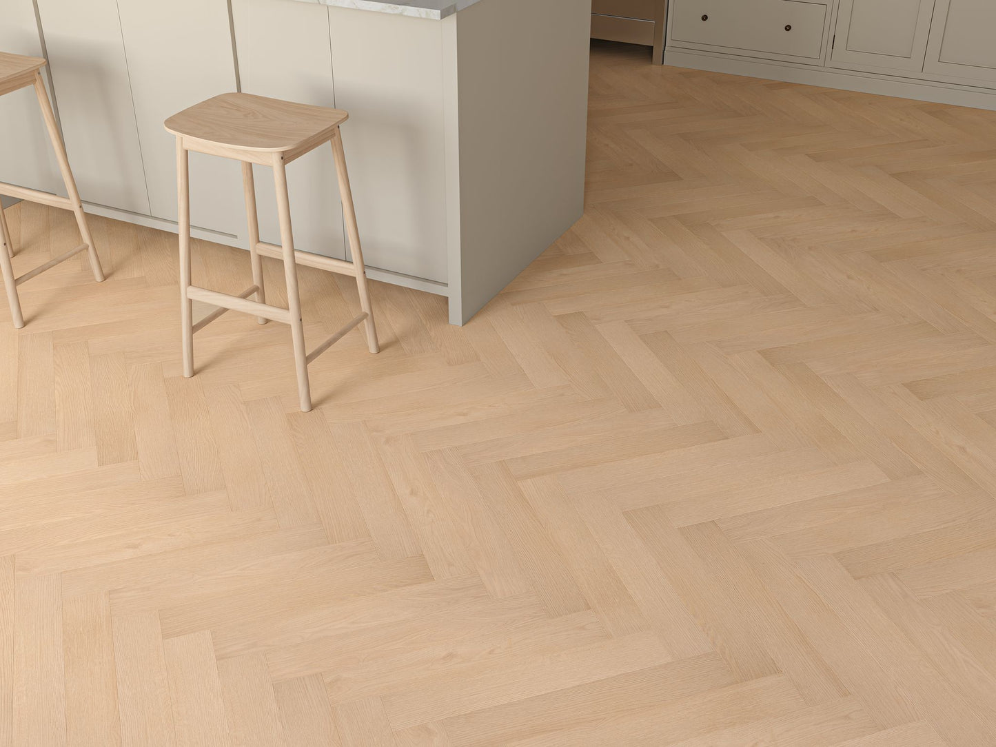 Liberty Oakleigh Kingham Natural Honey Oak 12mm Herringbone Laminate Flooring