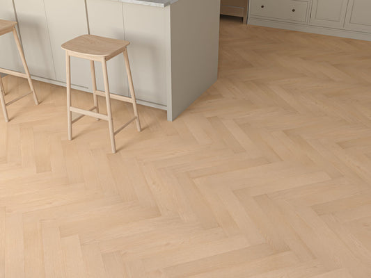 Liberty Oakleigh Kingham Natural Honey Oak 12mm Herringbone Laminate Flooring