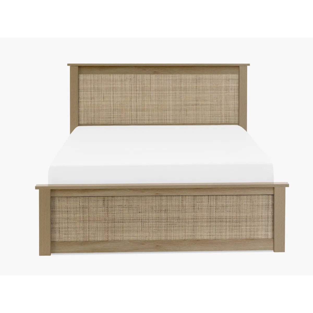 Trinity Padstow Oak Rattan Ottoman Storage Bed