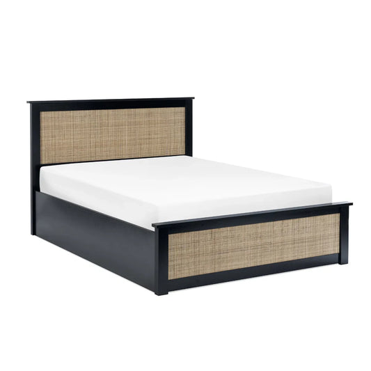 Trinity Padstow Black Rattan Ottoman Storage Bed