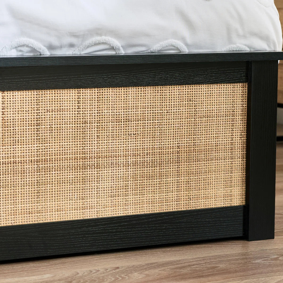 Trinity Padstow Black Rattan Ottoman Storage Bed