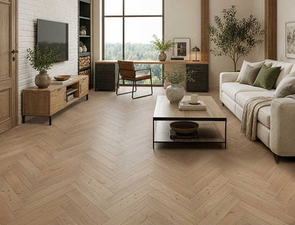 Liberty Stamford Oak 18x70mm Solid Oak Herringbone Wood Flooring UV Oiled