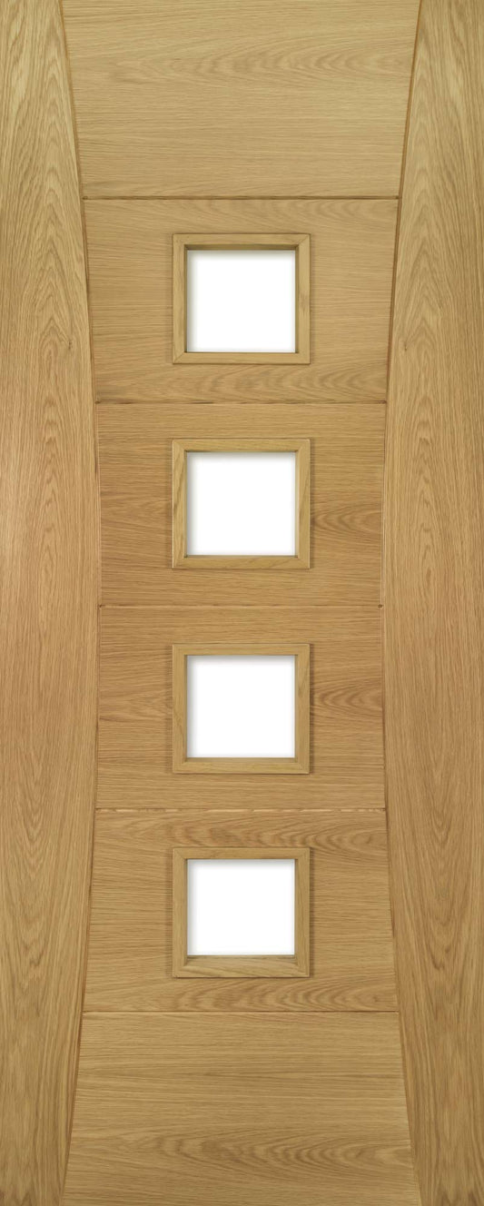 Deanta Internal Pamplona Oak Prefinished Glazed Fire Door