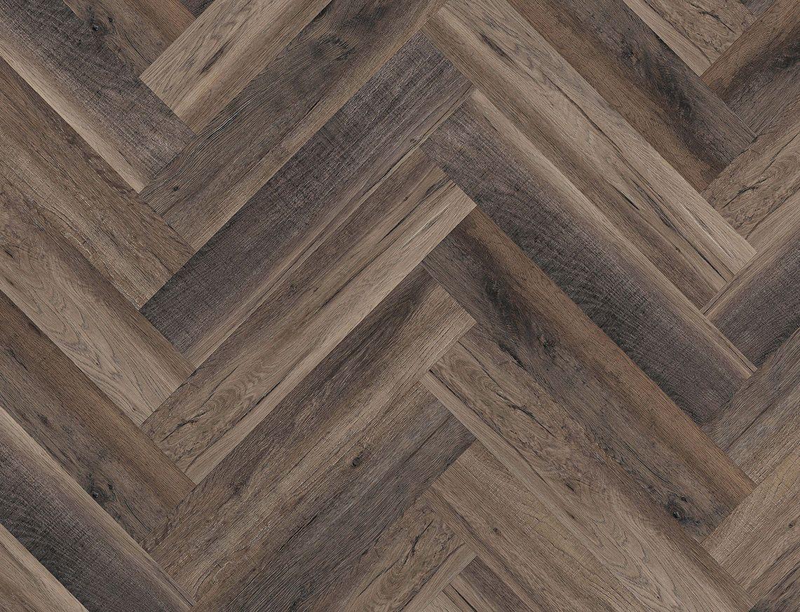 Liberty SPC 6.5mm LVT Flooring Pentle Brown Black Oak Herringbone Built In Underlay