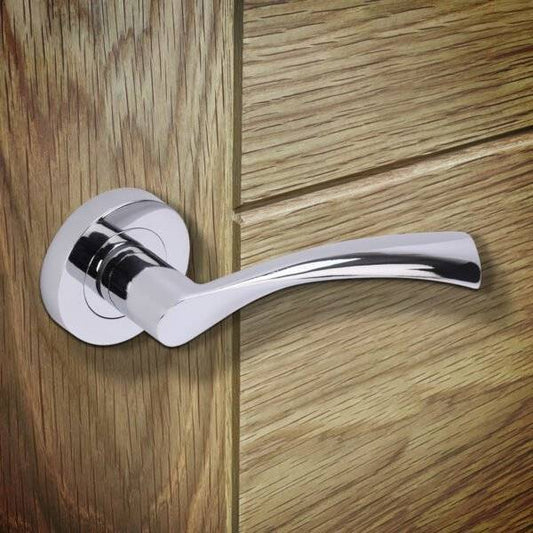Rhine Door Handle Bathroom Pack with Lock and 75mm Latch