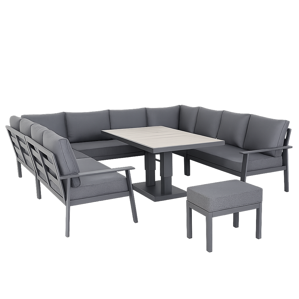 Rattan Republic Luxury U-Shape Rising Garden Dining Set