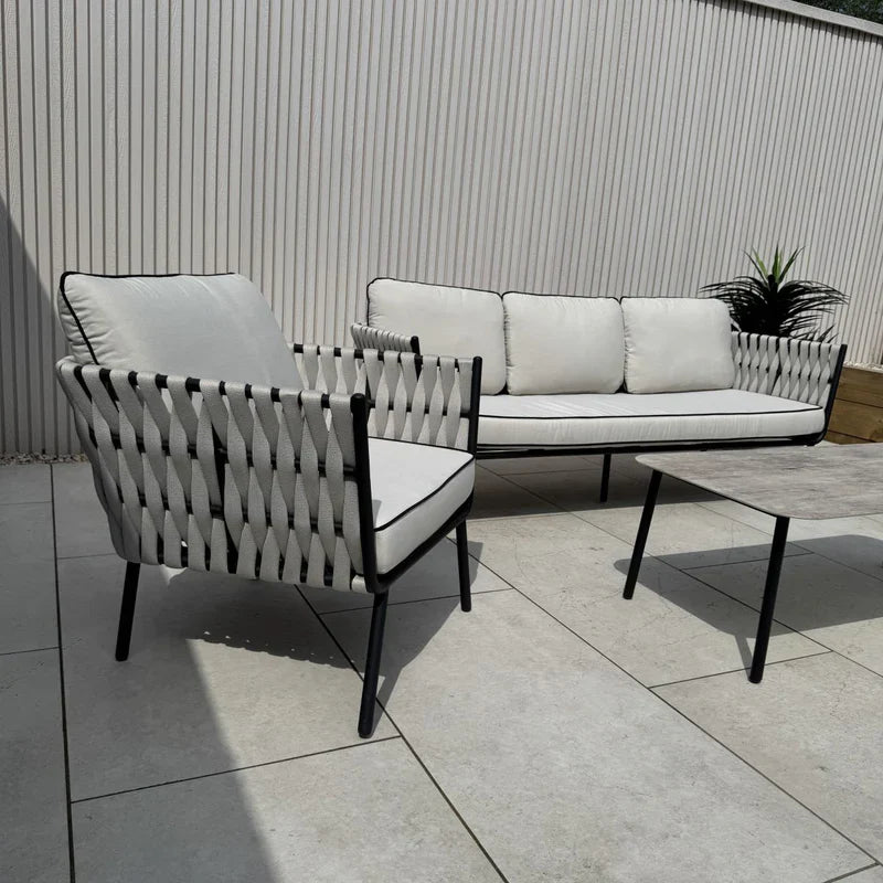 Rattan Republic Aluminium & Rope Lounge Garden Sofa Set