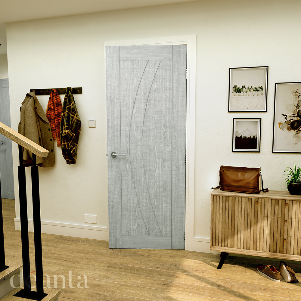 Deanta Internal Ravello Light Grey Ash Prefinished Fire Door