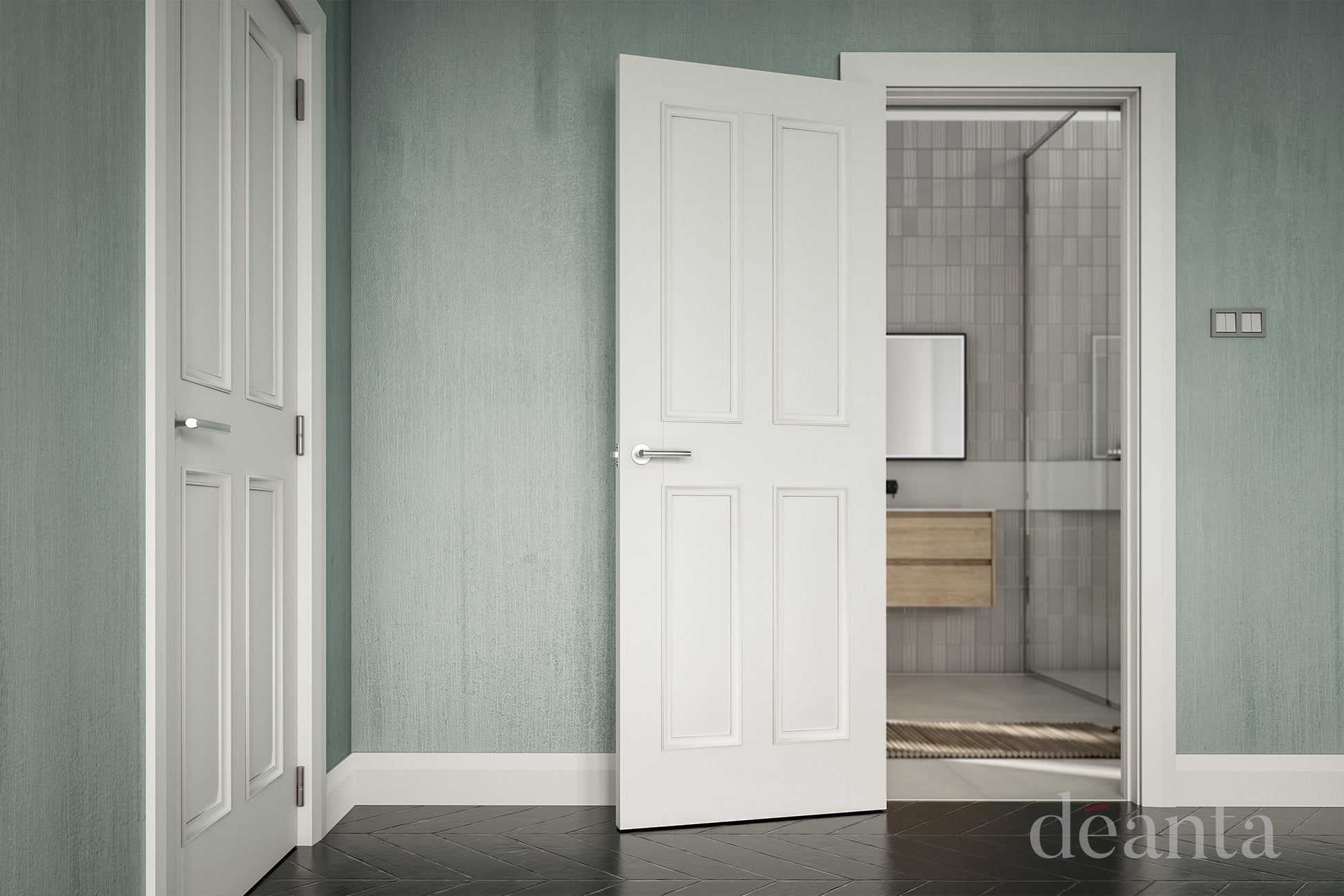 Deanta Internal Rochester White Primed Door