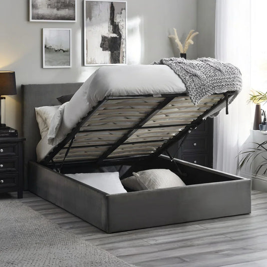 Trinity Shoreditch Lift-Up Storage Ottoman Fabric Bed