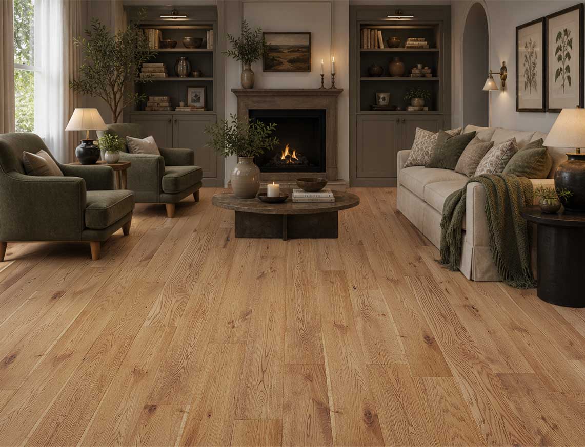 Liberty Harley Solid Oak 18x125mm  Flooring Brushed and Handscraped UV Olied Finish
