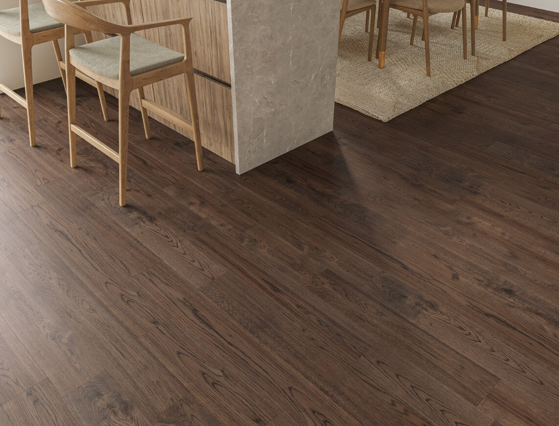 Liberty Solid Oak  18x150mm Coffee Brushed and Lacquered Solid Wood Flooring