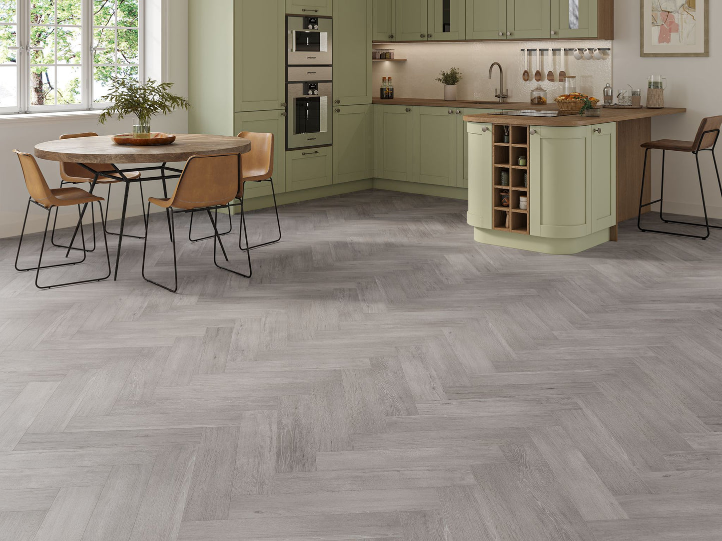 Liberty Lux Sennen Grey Oak 5mm SPC Luxury Vinyl Flooring Herringbone