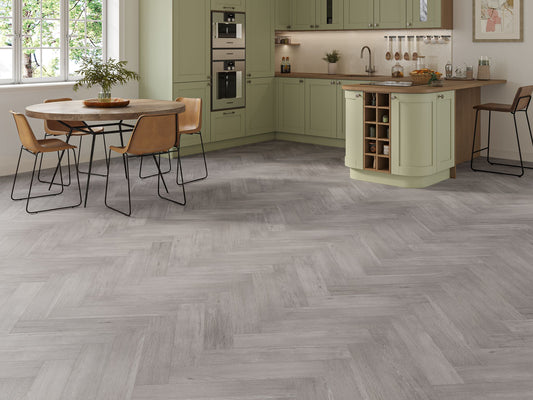 Liberty Lux Sennen Grey Oak 5mm SPC Luxury Vinyl Flooring Herringbone